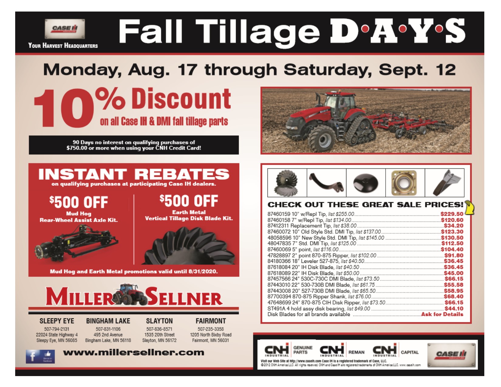 Specials Miller Sellner Sleepy Eye Minnesota